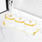 Maxbell Dried Fruit Tray with Lid Divided Serving Dishes for Candy Appetizer Cookies Clear 3 Grid