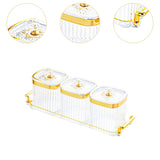 Maxbell Dried Fruit Tray with Lid Divided Serving Dishes for Candy Appetizer Cookies Clear 3 Grid