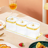 Maxbell Dried Fruit Tray with Lid Divided Serving Dishes for Candy Appetizer Cookies Clear 3 Grid