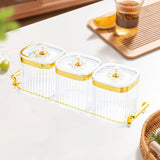 Maxbell Dried Fruit Tray with Lid Divided Serving Dishes for Candy Appetizer Cookies Clear 3 Grid
