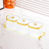 Maxbell Dried Fruit Tray with Lid Divided Serving Dishes for Candy Appetizer Cookies Clear 3 Grid