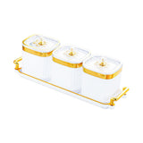 Maxbell Dried Fruit Tray with Lid Divided Serving Dishes for Candy Appetizer Cookies White 3 Grid