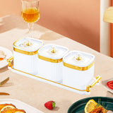 Maxbell Dried Fruit Tray with Lid Divided Serving Dishes for Candy Appetizer Cookies White 3 Grid