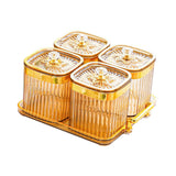 Maxbell Dried Fruit Tray with Lid Divided Serving Dishes for Candy Appetizer Cookies Gold 4 Grid