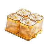 Maxbell Dried Fruit Tray with Lid Divided Serving Dishes for Candy Appetizer Cookies Gold 4 Grid
