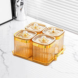 Maxbell Dried Fruit Tray with Lid Divided Serving Dishes for Candy Appetizer Cookies Gold 4 Grid