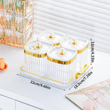 Maxbell Dried Fruit Tray with Lid Divided Serving Dishes for Candy Appetizer Cookies Clear 4 Grid