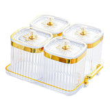 Maxbell Dried Fruit Tray with Lid Divided Serving Dishes for Candy Appetizer Cookies Clear 4 Grid