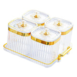 Maxbell Dried Fruit Tray with Lid Divided Serving Dishes for Candy Appetizer Cookies Clear 4 Grid