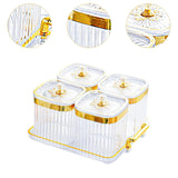 Maxbell Dried Fruit Tray with Lid Divided Serving Dishes for Candy Appetizer Cookies Clear 4 Grid