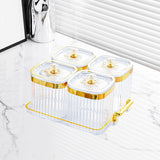 Maxbell Dried Fruit Tray with Lid Divided Serving Dishes for Candy Appetizer Cookies Clear 4 Grid