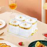 Maxbell Dried Fruit Tray with Lid Divided Serving Dishes for Candy Appetizer Cookies Clear 4 Grid