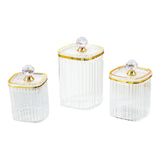 Maxbell 3Pcs Appetizer Food Bowl Airtight Food Storage Container for Dining Room Nut Clear Big Diamond