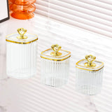Maxbell 3Pcs Appetizer Food Bowl Airtight Food Storage Container for Dining Room Nut Clear 4 Gold Point