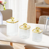Maxbell 3Pcs Appetizer Food Bowl Airtight Food Storage Container for Dining Room Nut Clear 4 Gold Point