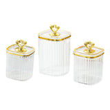 Maxbell 3Pcs Appetizer Food Bowl Airtight Food Storage Container for Dining Room Nut Clear 4 Gold Point