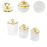 Maxbell 3Pcs Appetizer Food Bowl Airtight Food Storage Container for Dining Room Nut Clear 4 Gold Point