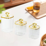 Maxbell 3Pcs Appetizer Food Bowl Airtight Food Storage Container for Dining Room Nut Clear 4 Gold Point