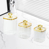 Maxbell 3Pcs Appetizer Food Bowl Airtight Food Storage Container for Dining Room Nut Clear 4 Gold Point