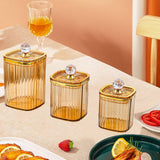 Maxbell 3Pcs Appetizer Food Bowl Airtight Food Storage Container for Dining Room Nut Amber Big Diamond