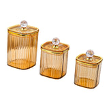 Maxbell 3Pcs Appetizer Food Bowl Airtight Food Storage Container for Dining Room Nut Amber Big Diamond