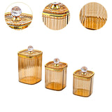 Maxbell 3Pcs Appetizer Food Bowl Airtight Food Storage Container for Dining Room Nut Amber Big Diamond
