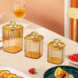 Maxbell 3Pcs Appetizer Food Bowl Airtight Food Storage Container for Dining Room Nut Amber 4 Gold Point