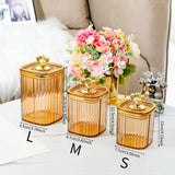 Maxbell 3Pcs Appetizer Food Bowl Airtight Food Storage Container for Dining Room Nut Amber 4 Gold Point