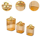 Maxbell 3Pcs Appetizer Food Bowl Airtight Food Storage Container for Dining Room Nut Amber 4 Gold Point