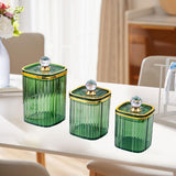 Maxbell 3Pcs Appetizer Food Bowl Airtight Food Storage Container for Dining Room Nut Green Big Diamond