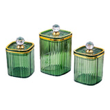 Maxbell 3Pcs Appetizer Food Bowl Airtight Food Storage Container for Dining Room Nut Green Big Diamond