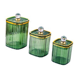 Maxbell 3Pcs Appetizer Food Bowl Airtight Food Storage Container for Dining Room Nut Green Big Diamond