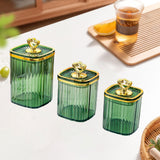 Maxbell 3Pcs Appetizer Food Bowl Airtight Food Storage Container for Dining Room Nut Green 4 Gold Point