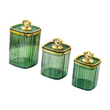 Maxbell 3Pcs Appetizer Food Bowl Airtight Food Storage Container for Dining Room Nut Green 4 Gold Point