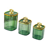 Maxbell 3Pcs Appetizer Food Bowl Airtight Food Storage Container for Dining Room Nut Green 4 Gold Point