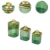 Maxbell 3Pcs Appetizer Food Bowl Airtight Food Storage Container for Dining Room Nut Green 4 Gold Point