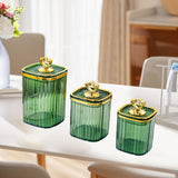 Maxbell 3Pcs Appetizer Food Bowl Airtight Food Storage Container for Dining Room Nut Green 4 Gold Point