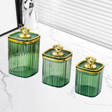 Maxbell 3Pcs Appetizer Food Bowl Airtight Food Storage Container for Dining Room Nut Green 4 Gold Point