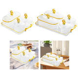 Maxbell Divided Serving Relish Bowls Dried Fruit Plate for Living Room Fruit Cookies 3 Bowls