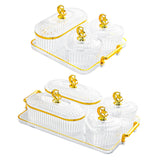 Maxbell Divided Serving Relish Bowls Dried Fruit Plate for Living Room Fruit Cookies 3 Bowls