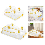 Maxbell Divided Serving Relish Bowls Dried Fruit Plate for Living Room Fruit Cookies 3 Bowls