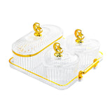 Maxbell Divided Serving Relish Bowls Dried Fruit Plate for Living Room Fruit Cookies 3 Bowls