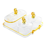 Maxbell Divided Serving Relish Bowls Dried Fruit Plate for Living Room Fruit Cookies 3 Bowls
