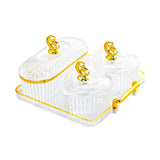 Maxbell Divided Serving Relish Bowls Dried Fruit Plate for Living Room Fruit Cookies 3 Bowls