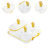 Maxbell Divided Serving Relish Bowls Dried Fruit Plate for Living Room Fruit Cookies 3 Bowls