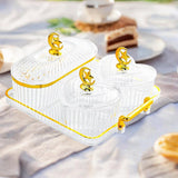 Maxbell Divided Serving Relish Bowls Dried Fruit Plate for Living Room Fruit Cookies 3 Bowls
