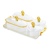 Maxbell Divided Serving Relish Bowls Dried Fruit Plate for Living Room Fruit Cookies 4 Bowls