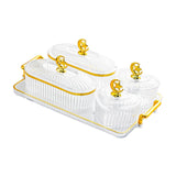 Maxbell Divided Serving Relish Bowls Dried Fruit Plate for Living Room Fruit Cookies 4 Bowls