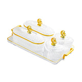 Maxbell Divided Serving Relish Bowls Dried Fruit Plate for Living Room Fruit Cookies 4 Bowls