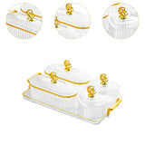 Maxbell Divided Serving Relish Bowls Dried Fruit Plate for Living Room Fruit Cookies 4 Bowls